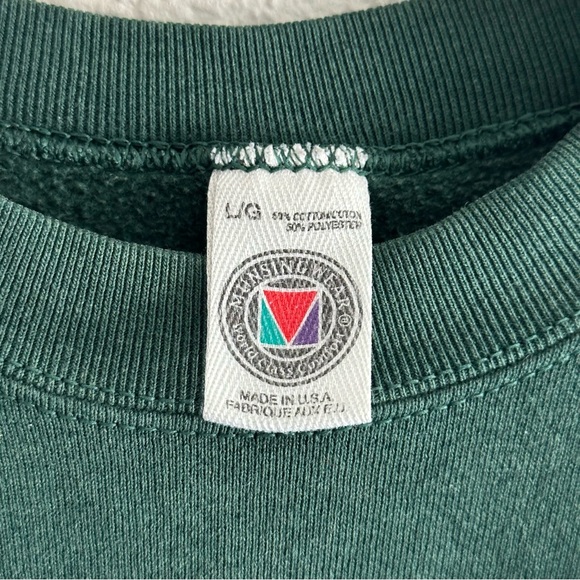 Vintage US Fire Service Sweatshirt Crewneck Pullover Green Sz Large Made in USA - Picture 5 of 6